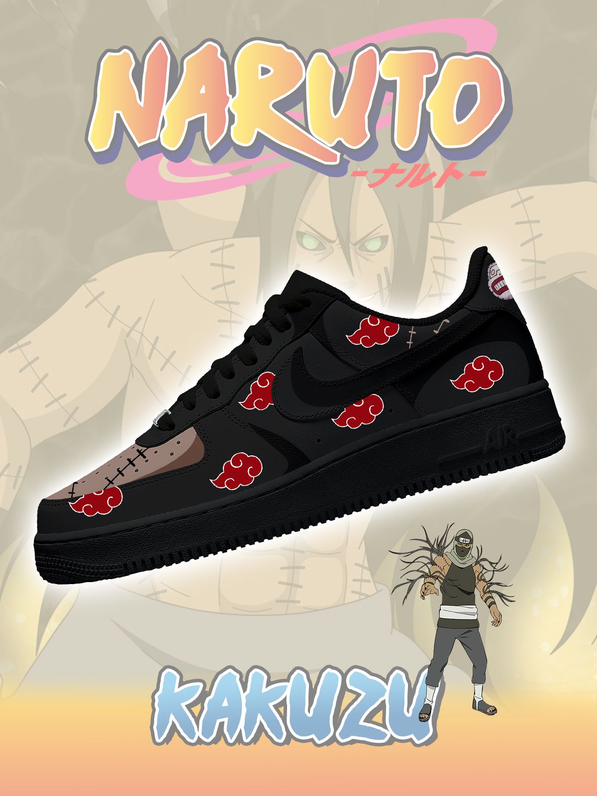 Custom Akatsuki Kakuzu No.1 Sneakers