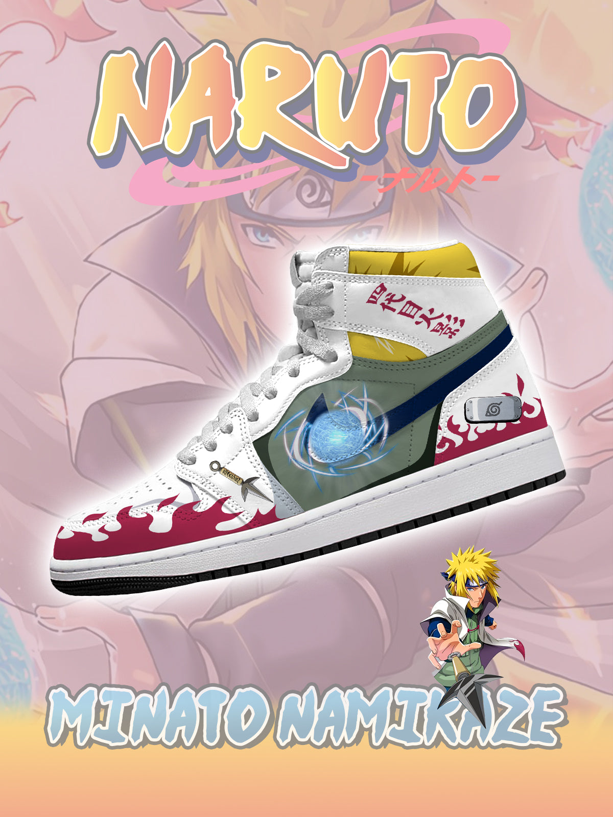 Fourth Hokage Minato Namikaze V.1 High-Top Custom Sneakers